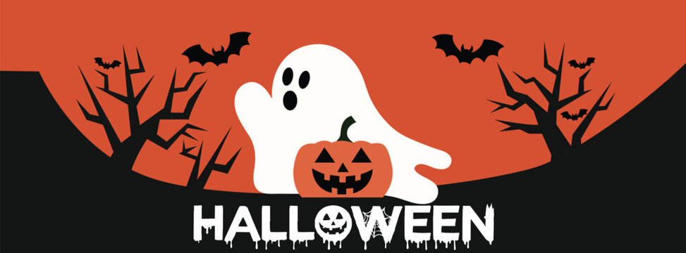 Happy Halloween Orange Background Vector design