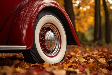 Classic Vintage Car Tire with Whitewall