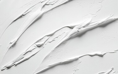 Poster - White textured surface with smooth curves and lines created by a thick application of material, illustrating artistic design and craftsmanship