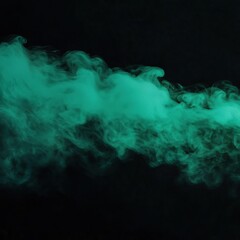 Abstract dark green mist rolling over a black background, evoking a sense of foreboding and depth, mysterious and eerie