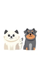 Naklejka na meble Cute dogs, a simple flat illustration with soft lines and solid colors