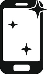 Poster - clean smartphone display showing shining stars icon for apps and websites