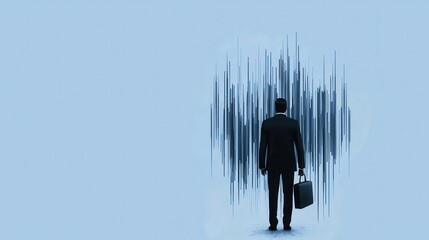 Canvas Print - Businessman Facing The Unknown.