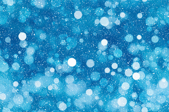 Light blue seamless cover with spots. Glitter abstract illustration with blurred drops of rain.