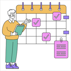Poster - Businessman. Flat Vector Illustration