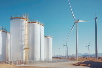 Poster - Industrial equipment with renewable energy installation