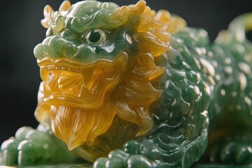 Poster - A detailed view of a majestic lion's face on a statue, suitable for use in historical or wildlife-themed contexts