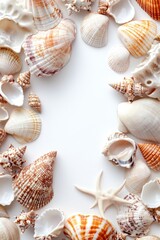 Poster - A collection of shells arranged in a circular shape, perfect for decorative or educational use