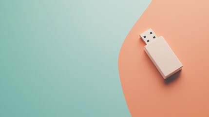 Poster - Modern USB Drive on Colorful Background