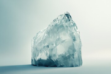 Poster - A single piece of ice sitting on a table, perfect for photography or still life compositions