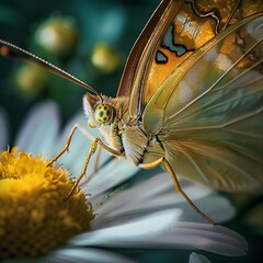 Poster - Close-Up of Butterfly on Flower Petals