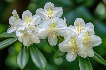 Aufkleber - Close-up shot of white flowers blooming on a tree branch, suitable for use in botanical or nature-themed contexts