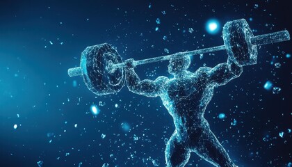 Aufkleber - Digital Representation of a Bodybuilder Lifting Weights