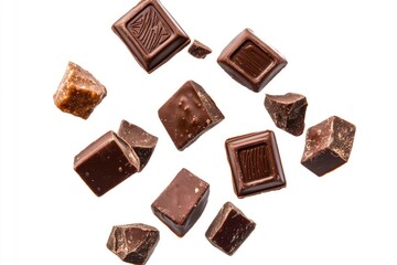 Poster - A stack of chocolate bars stacked on top of each other, ideal for display or use in food related concepts