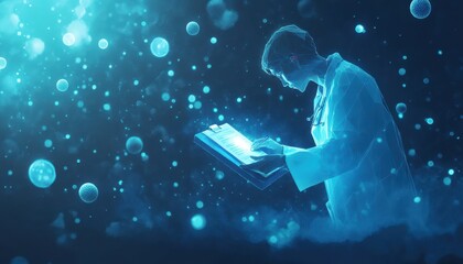 Aufkleber - A Crystalline Doctor Writing in a Blue Nebula