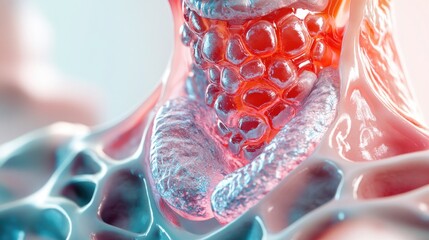 Aufkleber - Close-up view of the human stomach anatomy, showing its inner structure and layers