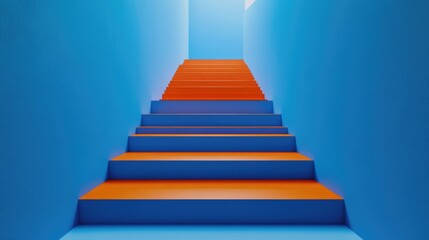 Aufkleber - A staircase leads up to a bright light, suitable for use in illustrations of hope, guidance or ascension