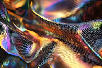 Poster - A detailed shot of a shiny fabric texture