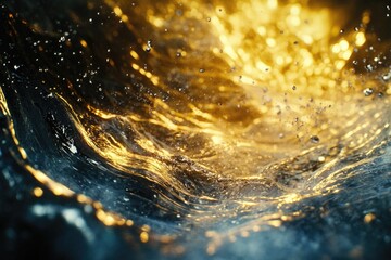 Poster - A close-up view of an ocean wave's foam and water, suitable for use in beach-themed designs or as a background element