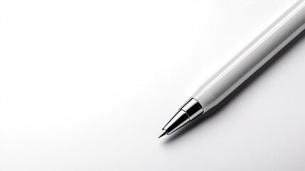 Pen on a white desk, representing productivity and organization, ideal for business themes..