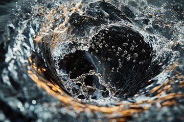 Poster - A close-up view of a water fountain with bubbles and mist, ideal for use in travel or lifestyle images