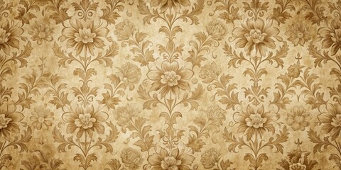 Poster - Vintage Floral Pattern on Textured Paper Background