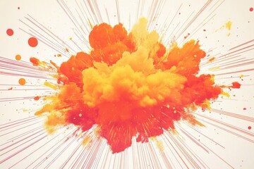 Poster - A vibrant splash of orange paint on a white background