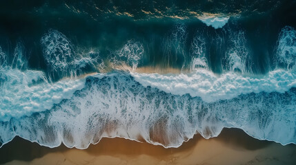 Wall Mural - ocean breaks on shore: a captivating image of ocean waves breaking on the shore, capturing the rhyth