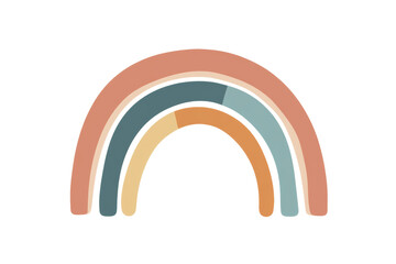 Poster - a stylized rainbow illustration with muted colors on a white isolated background.