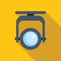 Poster - lighting equipment hanging from the ceiling and casting light on a yellow background
