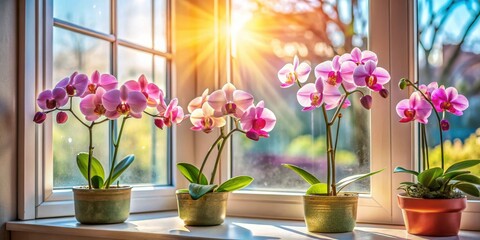 Poster - Orchid Flowers Basking in the Warmth of the Morning Sun
