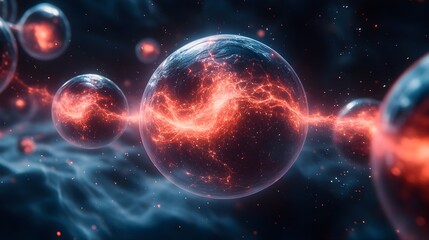 Poster - An abstract conceptual image depicting the potential power of AI-driven quantum thought transference to control and manipulate human minds.