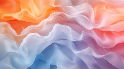 Poster - An abstract background with flowing, colorful shapes that resemble fabric or liquid forms, creating an ethereal and dreamy atmosphere. 