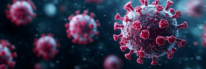 Aufkleber - Detailed 3D digital of the novel coronavirus or Covid-19 as a microscopic viral pathogen.