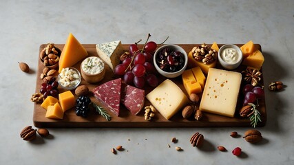 Wall Mural - holiday charcuterie board flat lay aesthetic setup for ads background