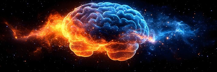 Leinwandbilder - Futuristic brain-computer interface technology elevating the communication industry with digital intelligence,and high-tech advancements.