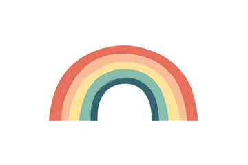 Poster - A vibrant, colorful rainbow arc with soft pastel colors, perfect for designs and illustrations.