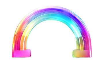 Poster - A vibrant, colorful rainbow arch with a glossy finish on a transparent background.