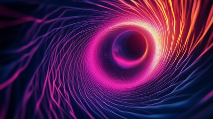 Poster - Colorful spiral design representing a vortex with contrasting shades of purple, pink, and blue in an abstract digital artwork