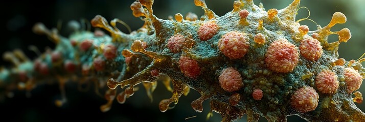 Aufkleber - High magnification view of the microscopic structure of the novel coronavirus,the causative agent of the global COVID-19 pandemic.