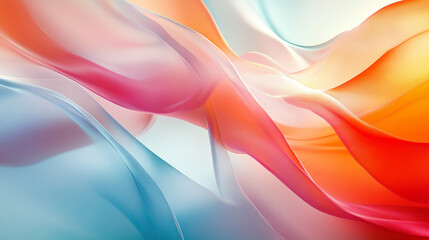 Poster - An abstract background with flowing, colorful shapes that resemble fabric or liquid forms, creating an ethereal and dreamy atmosphere. 