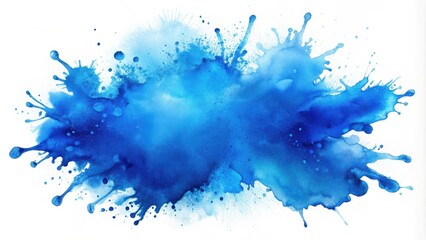 Aufkleber - Abstract Watercolor Splash with Blue Hues and Intricate Splashes