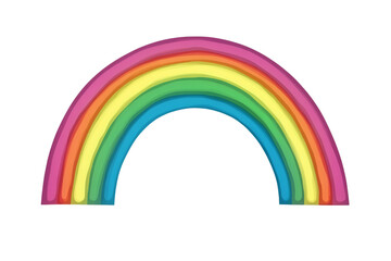 Poster - Colorful rainbow on a white isolate background, perfect for design and creative projects.