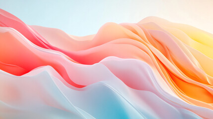 Poster - An abstract background with flowing, colorful shapes that resemble fabric or liquid forms, creating an ethereal and dreamy atmosphere. 