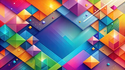 Colorful Geometric Shapes Abstract Composition for Modern Artistic Background