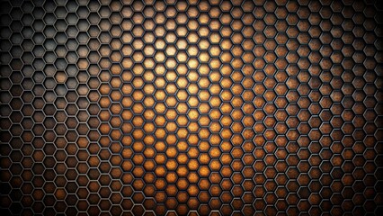 Aufkleber - Abstract Honeycomb Pattern with Metallic Texture and Gradient Lighting