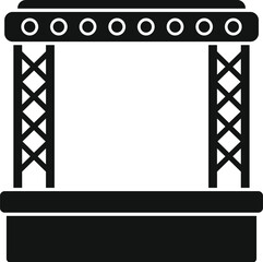 Poster - black silhouette of an empty stage with lighting equipment, ready for a show or concert