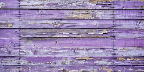 Poster - Weathered Purple Wooden Planks with Flaking Paint and Visible Grain Patterns