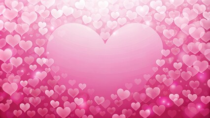 Aufkleber - Romantic Heart Shaped Bokeh Background With Soft Pink Gradient