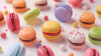 Poster - Macarons dessert 3D